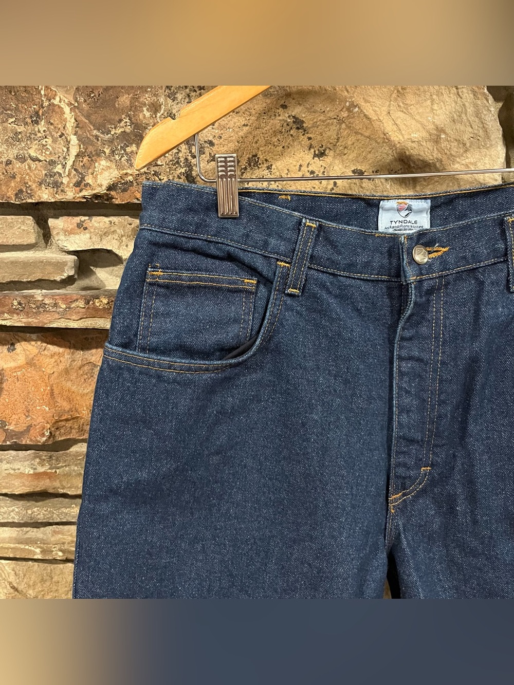 Tyndale Rodeo Flame Resistant Dark Wash Blue Straight-Leg Jeans - Picture 3 of 9
